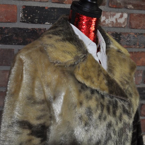 Tailored Golden Ivory Spotted Brown Car Coat Winter Jacket. Seal Skin - Picture 2 of 11